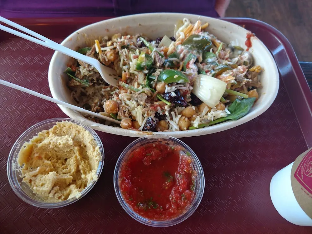 Burrito Bowl with Hummus and Salsa