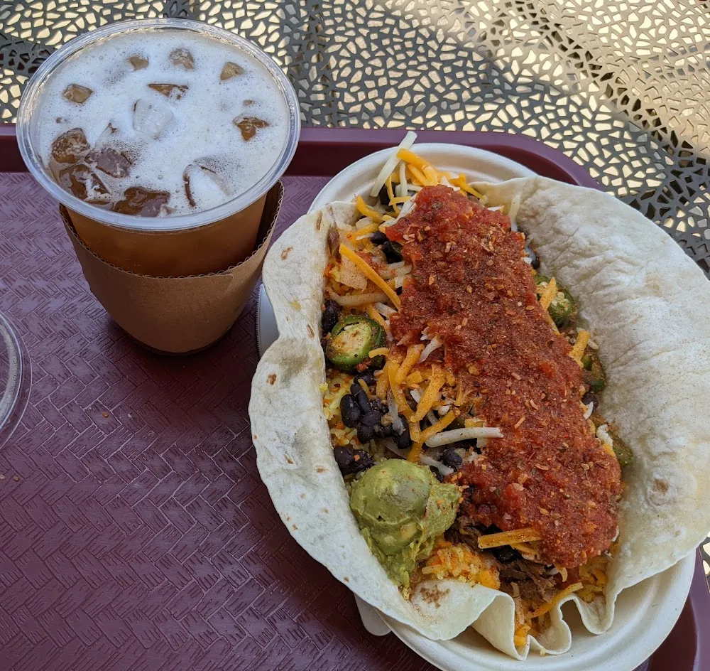 Large Burrito with Iced Tea